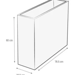 Krukker & Plantebeholdere^EDA Muret Loft Grafit Blomsterkasse - 46 L - 78,5 x 29,5 x 60 cm - Hvidkalket