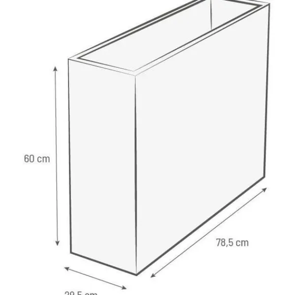 Discount EDA Muret Loft GRAPHIT blomsterkasse - 46 L - 78,5 x 29,5 x 60 cm - Hvidkalket Krukker & Plantebeholdere