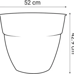Krukker & Plantebeholdere^EDA OSAKA Urtepotte - 56,8 L - Ø 50 cm x 42,9 cm - Antracitgrå
