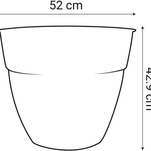 Krukker & Plantebeholdere^EDA OSAKA Urtepotte - 56,8 L - Ø 50 cm x 42,9 cm - Antracitgrå