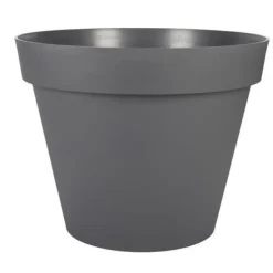 EDA Rund urtepotte TOSCANE - 76 L - Ø 60 x H 47 cm - Antracitgrå Krukker & Plantebeholdere