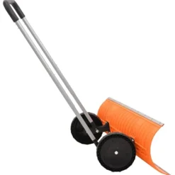 Snerydning^Effektiv sneskovl med justerbart håndtag - Vendbart stålblad | Farve: Orange | Længde: 143-171,5 cm
