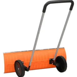 Snerydning^Effektiv sneskovl med justerbart håndtag - Vendbart stålblad | Farve: Orange | Længde: 143-171,5 cm