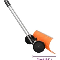 Snerydning^Effektiv sneskovl med justerbart håndtag - Vendbart stålblad | Farve: Orange | Længde: 143-171,5 cm
