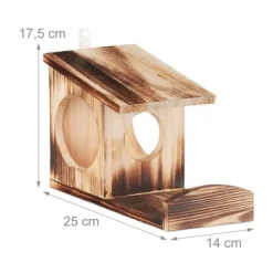 Discount Egern Foderbræt, Træ, 17.5x14x25 cm Til Fugle & Småvildt