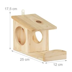 Outlet Egern Foderbræt, Træ, 17.5x12x25 cm Til Fugle & Småvildt