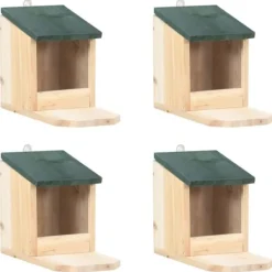 Best Egernhuse i fyrretræ - Foderstation til egern | Antal: 4 stk. Til Fugle & Småvildt