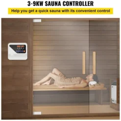 Sauna^Ekstern saunavarmer controller til 3KW-9KW. Kontroller tid og temperatur fra 40-105°C effektivt.