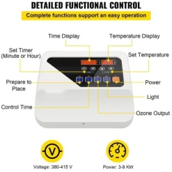 Sauna^Ekstern saunavarmer controller til 3KW-9KW. Kontroller tid og temperatur fra 40-105°C effektivt.
