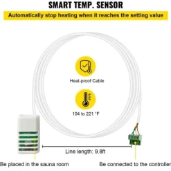 Sauna^Ekstern saunavarmer controller til 3KW-9KW. Kontroller tid og temperatur fra 40-105°C effektivt.