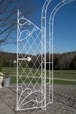 Outlet Elegant Garden Arch med hegn - Kundestop - Holdbar jernkonstruktion Buer, Spalier, Lysthuse Uden Tag