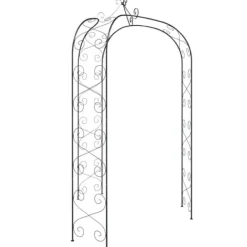 Krukker & Plantebeholdere^Elegant havebue i stål - Ideel til roser og klatreplanter | Ø180x255 cm | Farve: Sort