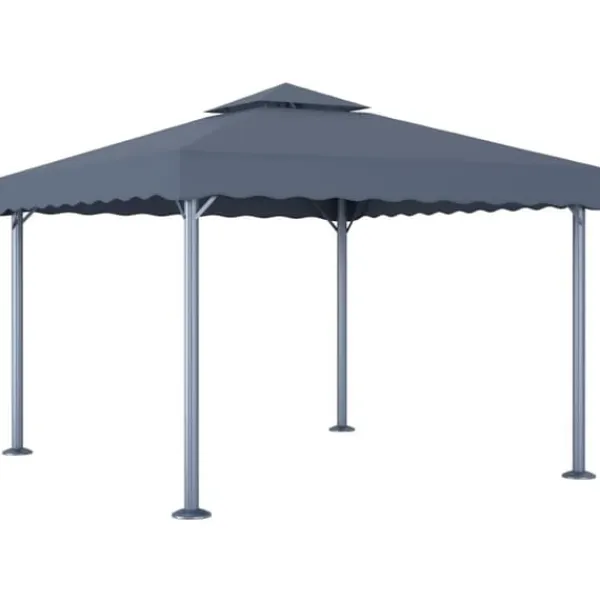 Telte & Lysthuse^Elegant pavillon i aluminium - Solafskærmning til udendørsbegivenheder | Størrelse: 300x300 cm | Farve: Antracitgrå