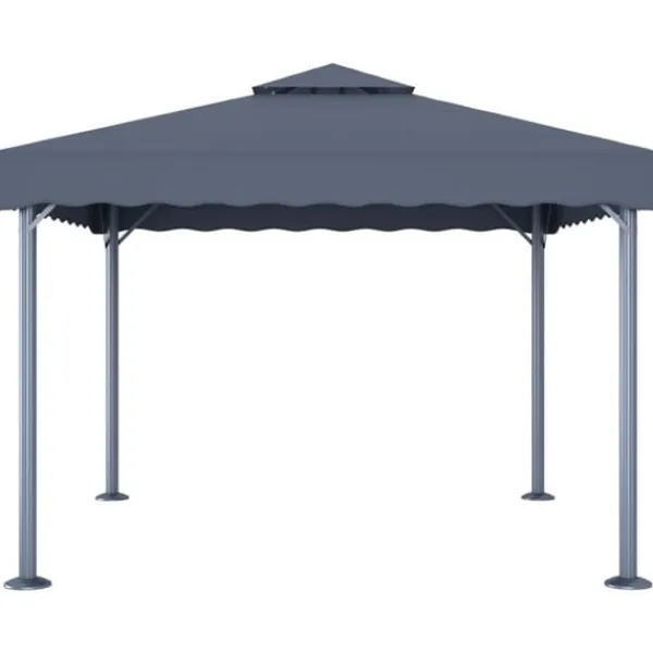 Telte & Lysthuse^Elegant pavillon i aluminium - Solafskærmning til udendørsbegivenheder | Størrelse: 300x300 cm | Farve: Antracitgrå