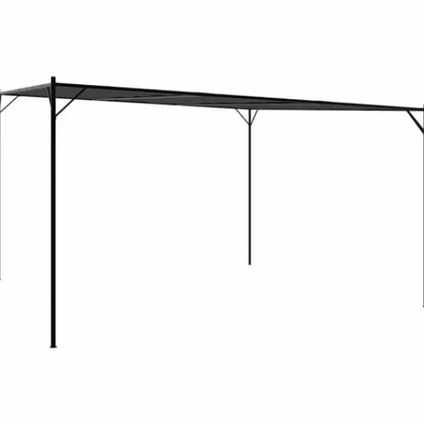 New Elegant 4x4 m Pavillon - Vandafvisende Polyester og Stål | Farve: Antracitgrå | 180 g/m² Buer, Spalier, Lysthuse Uden Tag
