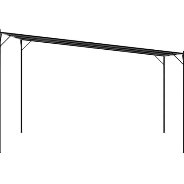 New Elegant 4x4 m Pavillon - Vandafvisende Polyester og Stål | Farve: Antracitgrå | 180 g/m² Buer, Spalier, Lysthuse Uden Tag