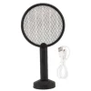 Fluesmækkere^Elektrisk Bug Swatter USB Opladning Rund Flue Killer til Courtyard Kitchen Sort