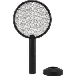 Fluesmækkere^Elektrisk Bug Swatter USB Opladning Rund Flue Killer til Courtyard Kitchen Sort