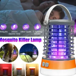 Elektrisk insektdræber, 5W 2000V mygdræber campinglampe, 3 lystilstande UV-myggelampe, IP66 vandtæt myggefælde, USB-myggedræber med rede Insektmiddel & Dyreafvisende Middel