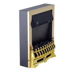 Pejse^Elektrisk Pejs, 48.2x18.5x59.2 cm, Guld