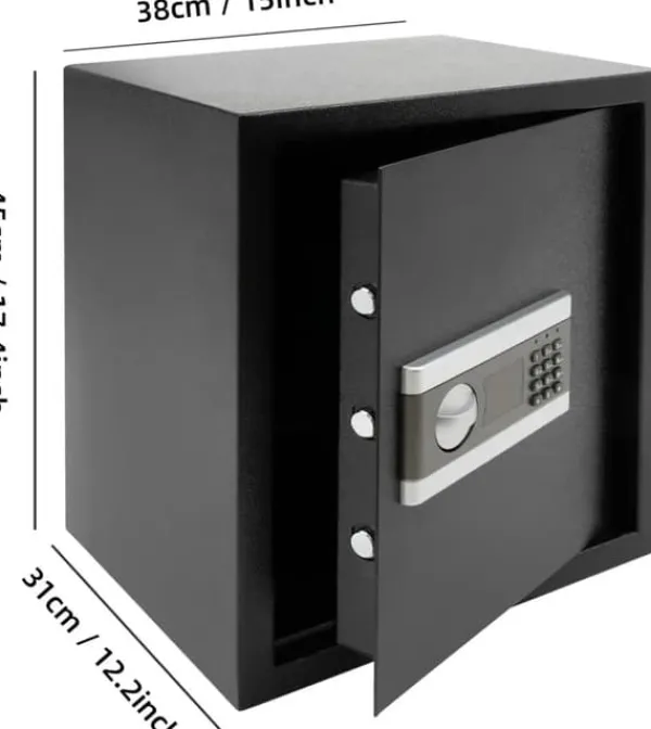 Discount Elektrisk sikkerhed, smart alarm, stor kapacitet,sort Pengeskabe