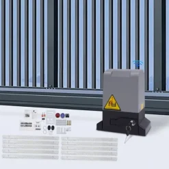 Elektrisk skydeportsåbner - 550 W Motor - 1200 kg Kapacitet - Fjernbetjening - Til Tunge Skydeporte - CE-godkendt - Mørkegrå Skure, Garager & Carports