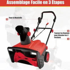 Outlet Elektrisk sneslynge, 118x51x96 cm, rød. Havemaskiner