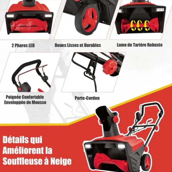 Outlet Elektrisk sneslynge, 118x51x96 cm, rød. Havemaskiner