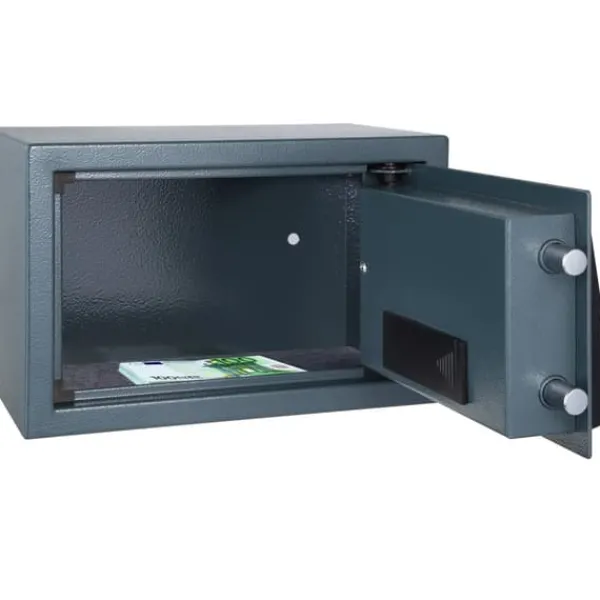 Pengeskabe^Elektronisk pengeskab 20 x 31 x 22cm + 4 batterier - sort