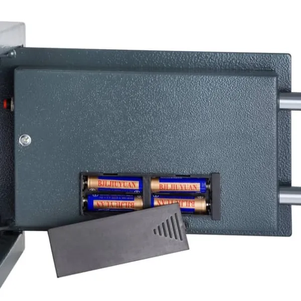Pengeskabe^Elektronisk pengeskab 20 x 31 x 22cm + 4 batterier - sort