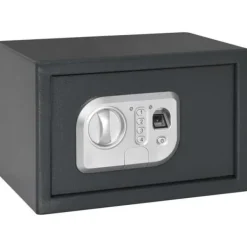 Pengeskabe^Elektronisk pengeskab i stål - Sikkerhed med lås | Farve: Mørkegrå | Størrelse: 20x31x20 cm