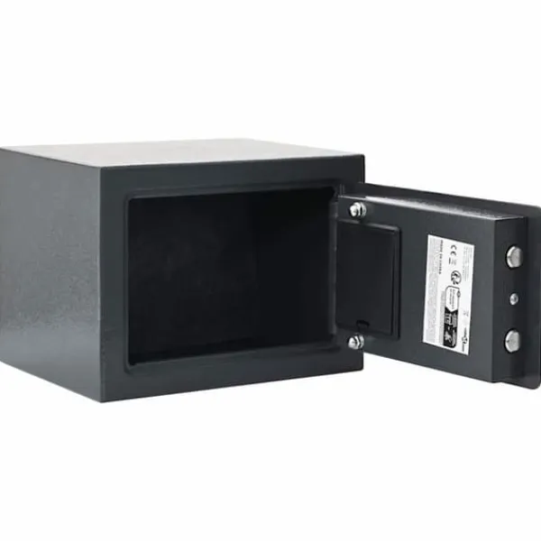 Pengeskabe^Elektronisk pengeskab med lås - Sikker opbevaring | Farve: Mørkegrå | Størrelse: 23x17x17 cm
