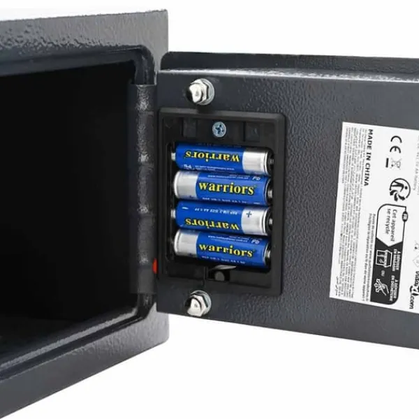 Pengeskabe^Elektronisk pengeskab med lås - Sikker opbevaring | Farve: Mørkegrå | Størrelse: 23x17x17 cm