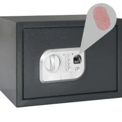Pengeskabe^Elektronisk pengeskab med lås - Robust stål | Farve: Mørkegrå | Størrelse: 25x35x25 cm
