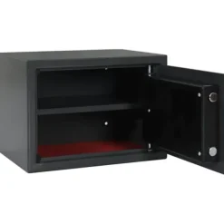 Pengeskabe^Elektronisk pengeskab med lås - Robust stål | Farve: Mørkegrå | Størrelse: 25x35x25 cm