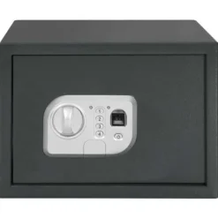 Pengeskabe^Elektronisk pengeskab med lås - Robust stål | Farve: Mørkegrå | Størrelse: 25x35x25 cm