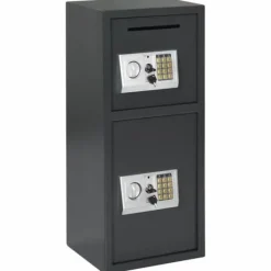 Sale Elektronisk pengeskab med lås - Stål | Farve: Mørkegrå | Størrelse: 35x31x80 cm Pengeskabe