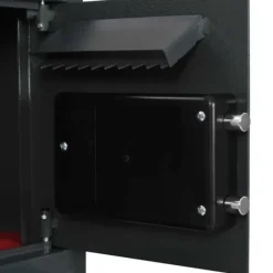 Sale Elektronisk pengeskab med lås - Stål | Farve: Mørkegrå | Størrelse: 35x31x80 cm Pengeskabe