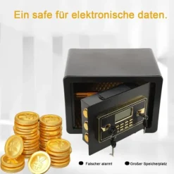 Best Elektronisk Sikkerhedsboks, Dobbelt Adgangssikkerhed, Alarmfunktion, Aftagelig Hylde Pengeskabe