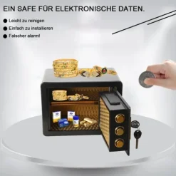 Best Elektronisk Sikkerhedsboks, Dobbelt Adgangssikkerhed, Alarmfunktion, Aftagelig Hylde Pengeskabe
