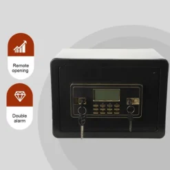 Best Elektronisk Sikkerhedsboks, Dobbelt Adgangssikkerhed, Alarmfunktion, Aftagelig Hylde Pengeskabe