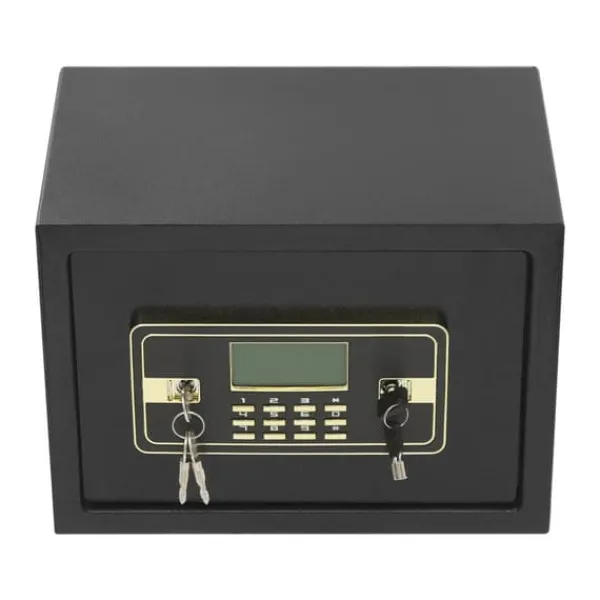Pengeskabe^Elektronisk Sikkerhedsboks, Digitalt Tastatur, Alarm System,sort