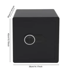 Pengeskabe^Elektronisk sikkerhedsskab, kombinationslås, holdbart design,sort