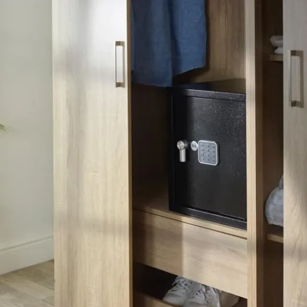 Pengeskabe^Elektroniskt kassaskåp - YALE - YSV/390/DB2 - Stort 40L - 39x35x36cm