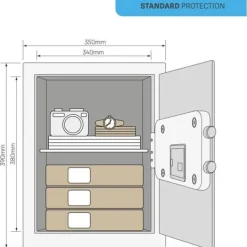 Outlet Elektroniskt larmskåp - YALE - YEC/390/DB2 - Stor 40L Pengeskabe