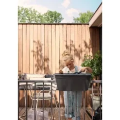 ELHO - Gb Balconniere Set De Cult 55 - Living Black - L 55 x B 28,5 x H 25 cm - Balkong - 100% återvunnet Kit Til Plante- & Urtedyrkning