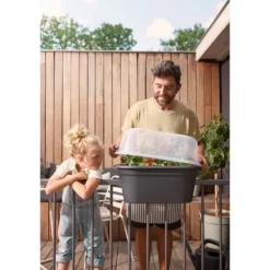 ELHO - Gb Balconniere Set De Cult 55 - Living Black - L 55 x B 28,5 x H 25 cm - Balkong - 100% återvunnet Kit Til Plante- & Urtedyrkning