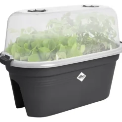 Kit Til Plante- & Urtedyrkning^ELHO - Gb Balkonsæt De Cult 55 - Living Black - L 55 x B 28,5 x H 25 cm - Balkon - 100% genbrugt