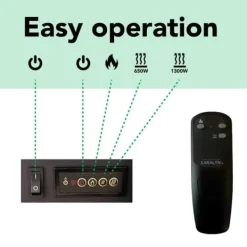 Hot Elski el-indbygningsovn - humørovn - 1300 Watt varme - plug and play - fjernbetjening Pejse