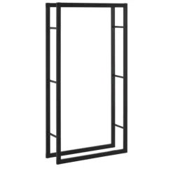 Hot ® Brændeholder - brændestativ - 80x150x25cm - stål - sort Tilbehør Til Brændeovne & Pejse